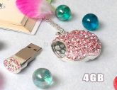PEN DRIVE 4GB forma de maçã  (Pink) BRILHANTE